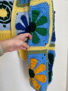 Hand knit granny square sweater