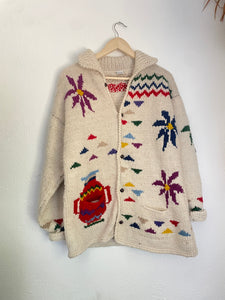 Vintage wool flower sweater