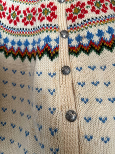 Vintage wool floral cardigan