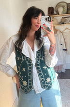 Load image into Gallery viewer, Vintage leather embroidered vest
