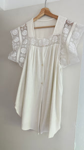 Vintage lace Terry cloth top