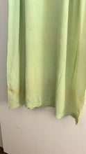 Load image into Gallery viewer, 1920s tissue silk pistachio green lace dress
