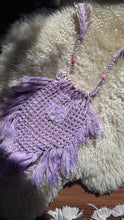 Load image into Gallery viewer, Antique purple crochet drawstring bag
