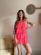 Load image into Gallery viewer, Vintage hot pink ruffle dress
