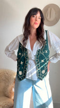 Load image into Gallery viewer, Vintage leather embroidered vest
