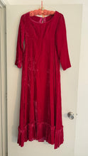 Load image into Gallery viewer, 1930s 40s velvet magenta dress
