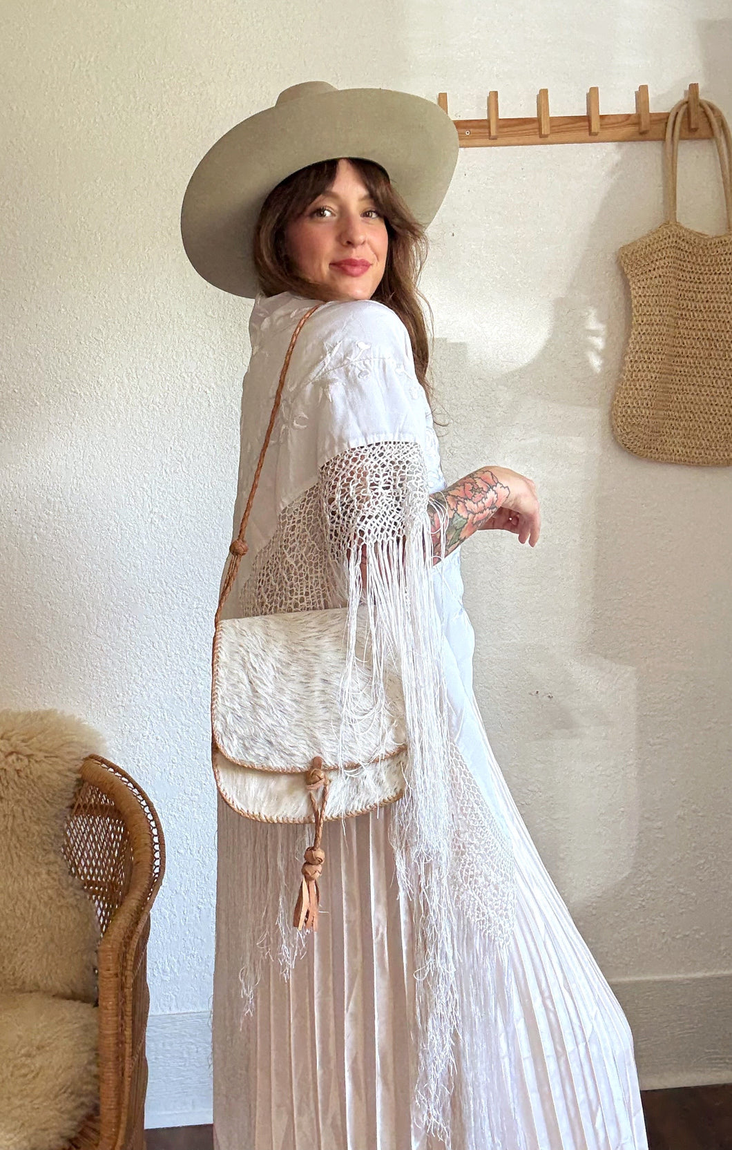 Vintage cowhide + leather bag