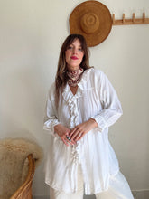 Load image into Gallery viewer, Vintage gauze cotton ruffle top
