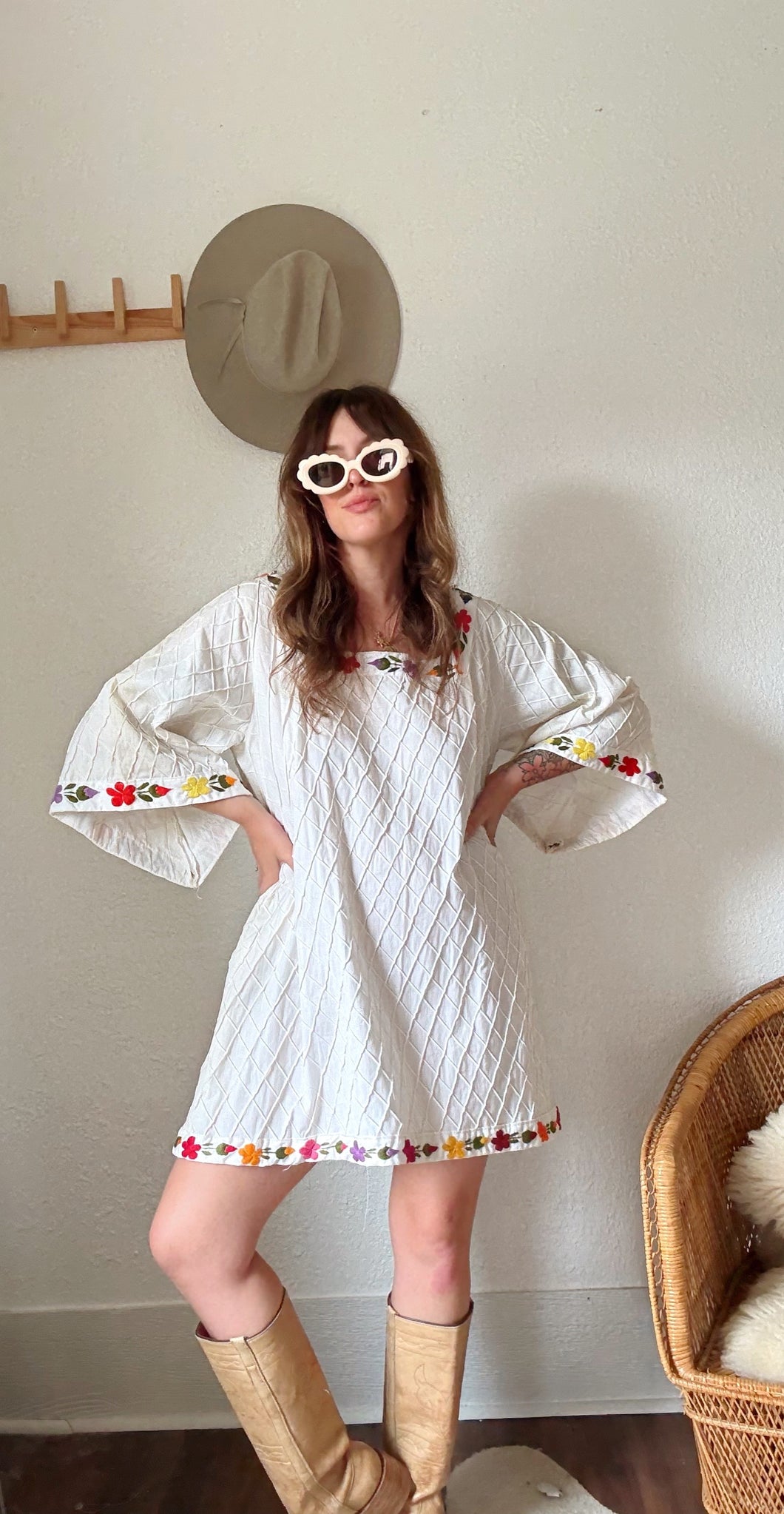 Vintage reworked Mexican pintuck dress – The Wild Rose Vintage