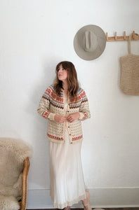 Vintage wool floral cardigan