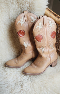 Vintage flower cowboy boots