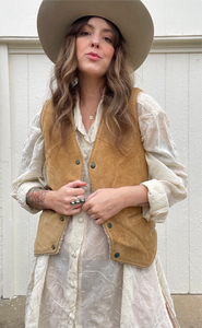 Vintage suede Sherpa vest