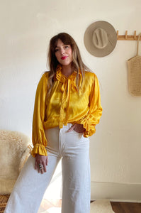 Vintage silk gold YSL blouse