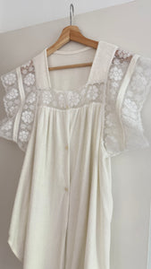 Vintage lace Terry cloth top