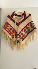 Load image into Gallery viewer, Vintage 1970s hand knit shawl
