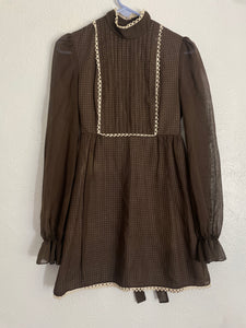 70s Young Edwardian mini dress