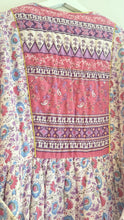 Load image into Gallery viewer, Vintage 70s quilted indian block print style dress
