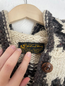 Vintage wool hooded cardigan