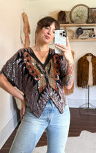 Load image into Gallery viewer, Vintage silk butterfly blouse
