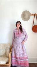 Load image into Gallery viewer, Vintage 70s quilted indian block print style dress
