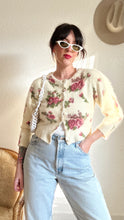 Load image into Gallery viewer, Vintage angora rose cardigan

