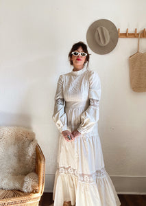 Vintage 70s lace maxi dress