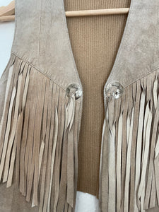 Vintage suede fringe vest