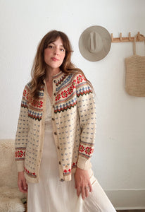 Vintage wool floral cardigan