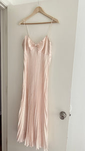 Vintage champagne crinkled dress