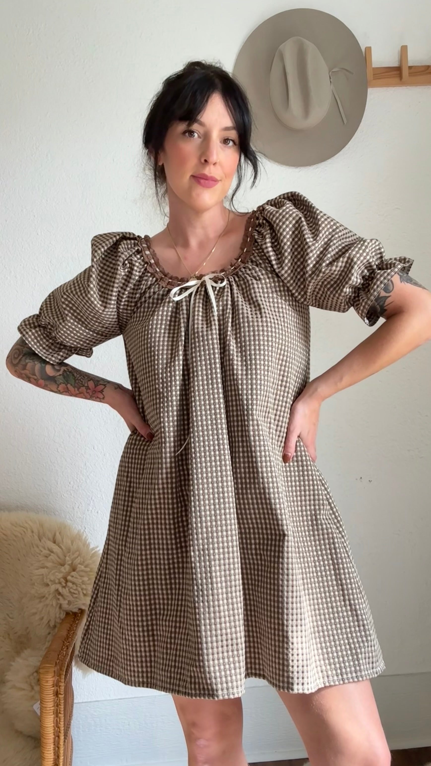 タグ付 未使用 French Bouquet Puff Sleeve Dress 新品タグ付き】French Bouquet Puff Sleeve Dress French