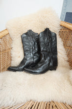 Load image into Gallery viewer, Vintage black cowboy boots
