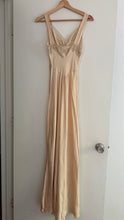 Load image into Gallery viewer, Vintage 1930s champagne silk tie gown
