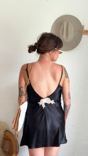Load image into Gallery viewer, Vintage black satin mini dress

