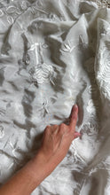 Load image into Gallery viewer, Vintage white silk fringe shawl

