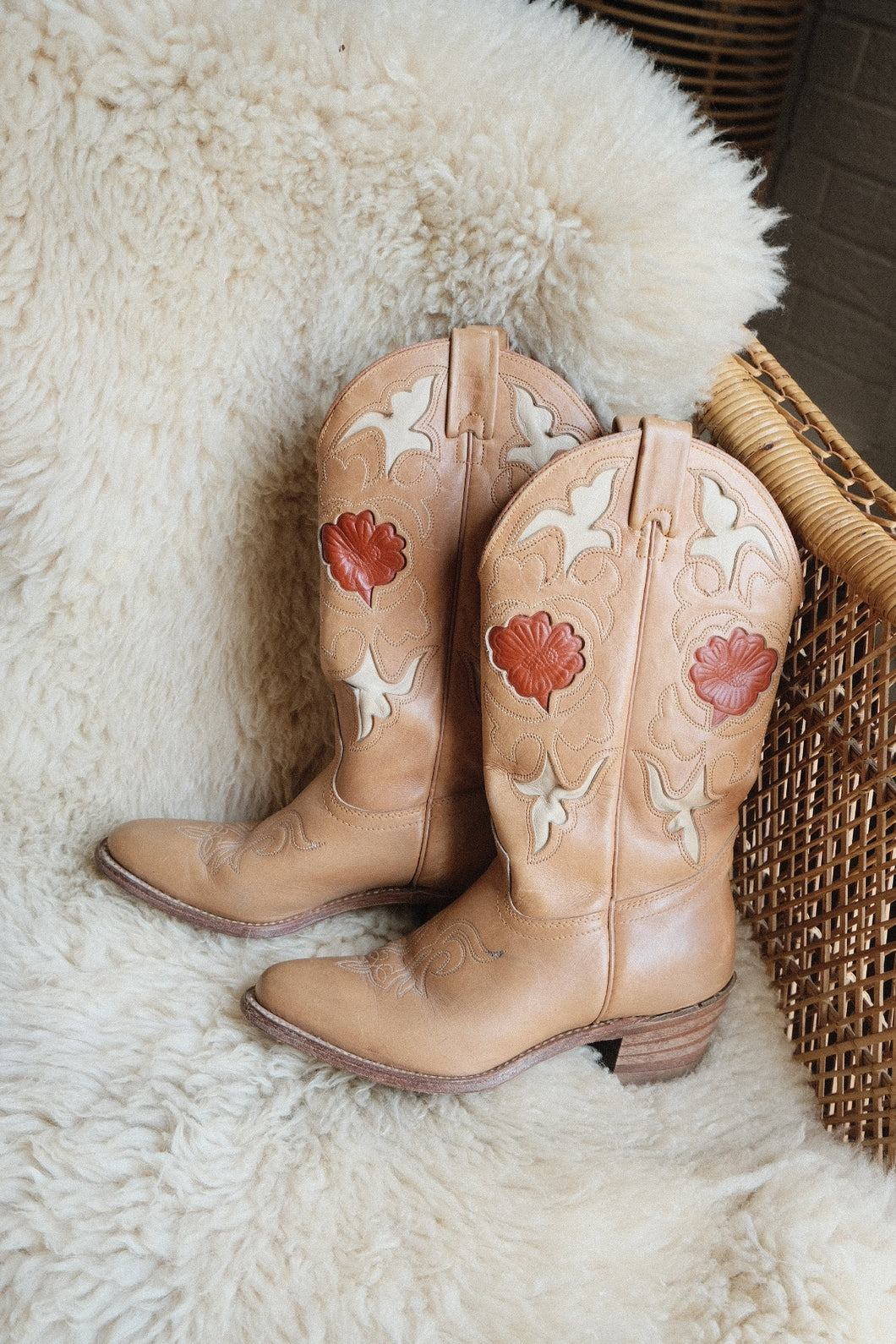Vintage flower cowboy boots