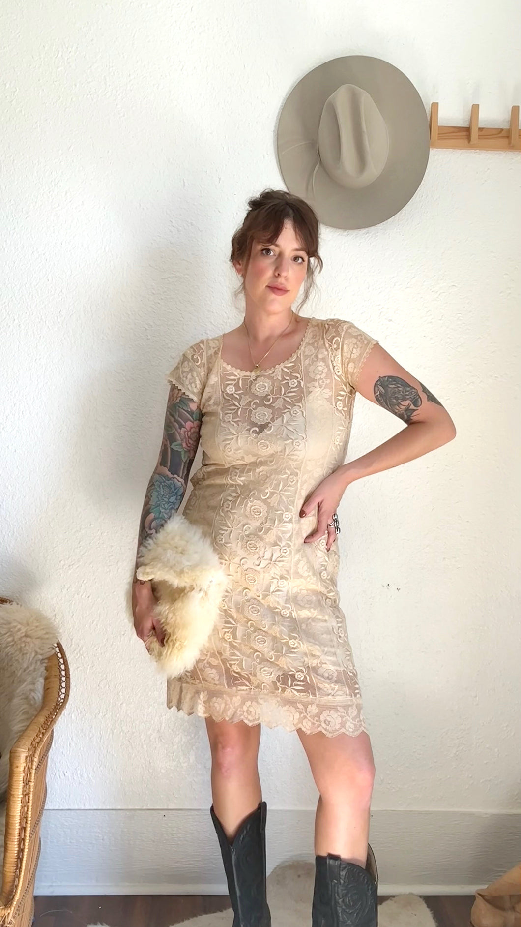 1920s 1930s lace dress