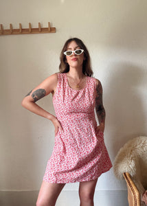 Vintage handmade floral reworked mini dress