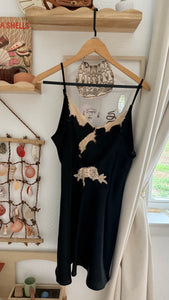 Vintage black satin mini dress