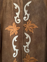 Load image into Gallery viewer, Vintage leather applique poncho

