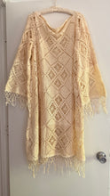 Load image into Gallery viewer, Signature Collection-One of a kind vintage hand crochet bell sleeve dress

