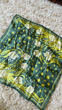 Load image into Gallery viewer, Vintage silk green scarf
