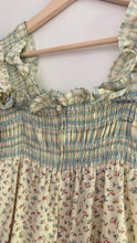 Load image into Gallery viewer, Vintage 70s cotton floral smocked dress
