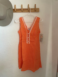 Vintage orange dot mini dress