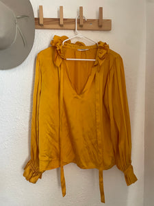 Vintage silk gold YSL blouse