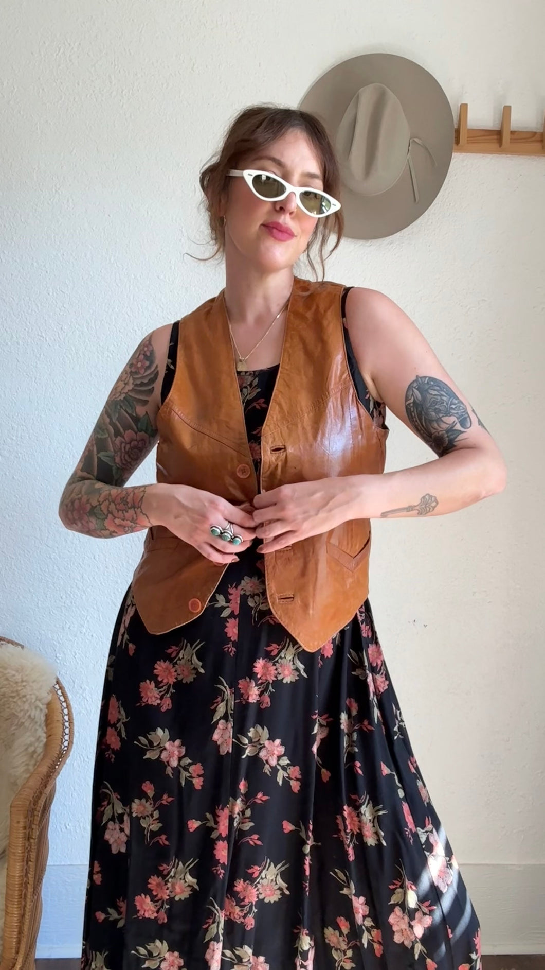 Vintage leather vest