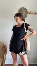 Load image into Gallery viewer, Vintage black crochet blouse
