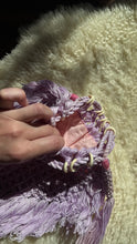 Load image into Gallery viewer, Antique purple crochet drawstring bag
