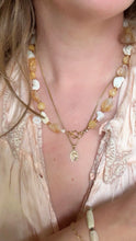 Load image into Gallery viewer, Vintage Citrine + Mother of pearl shell necklace
