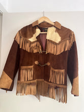 Load image into Gallery viewer, Vintage rare 1940s 50s cowhide fringe jacket
