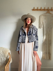 Signature Collection-Cropped coverlet coat